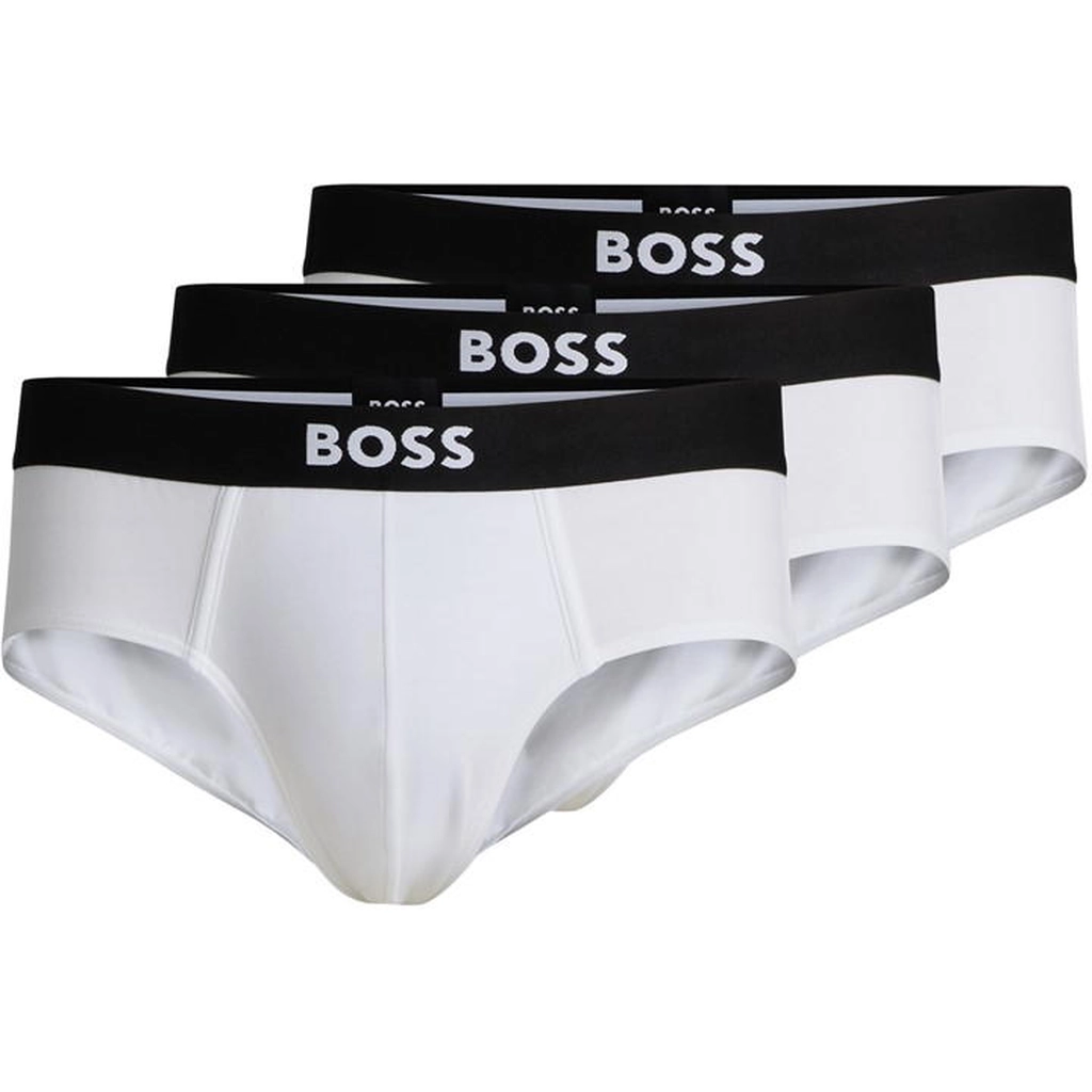 Hugo Boss Three-pack of logo-waistband briefs - White